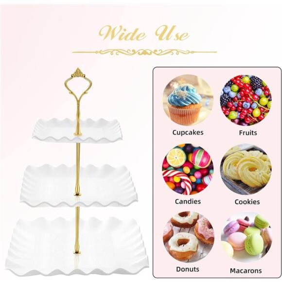 Dessert Cupcake Stand, 3 Tier Cup Cake Holder Tower for Tea Party/Birthday - Picture 5 of 7